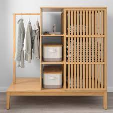 Maximise your wardrobe storage by choosing the komplement accessories that suit you. Nordkisa Open Wardrobe With Sliding Door Bamboo 120x123 Cm Ikea
