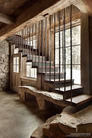 Timber Staircase With Iron Floating Stairs To Make Basement Feel Airy Still Chalet Design Moderne Stiegen Architektur