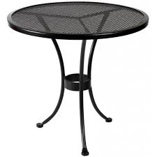 Small outdoor dining table with umbrella. Ow Lee 30 Mesh Bistro Table