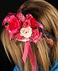 Features of pink black flowers theme: Hot Pink Black Prom Hairpiece In Greenfield Ma Floral Affairs