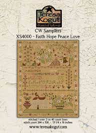 With over 200 designs, you'll find something here that is perfect for your next cross stitch project. Teresa Kogut Faith Hope Peace Love Cross Stitch Pattern 123stitch