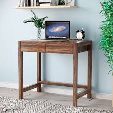 Made of engineered wood and comes in restored gray finish. Cyril Wooden Computer Table Drawer Storage Decornation