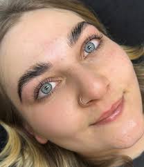 How gorgeous are her eyes! 😍 Lash lift and full fluffy brow lamination  tonight