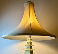Rare Mid-Century Pagoda Lamp Vintage 50s Deena China, 22K Gold Accents,  Planter