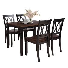 We provide aggregated results from multiple sources and sorted by user interest. Buy Clearance Dining Table Set With 4 Chairs 5 Piece Wooden Kitchen Table Set Rectangular Dining Table Set Small Space Breakfast Furniture For Dining Room Restaurant Coffee Shop Black W5975 Online In