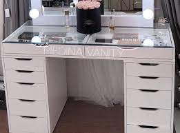 With the mirror, the table acts as a complete vanity set. Zara Vanity Table 2 Dressers Medina Vanity
