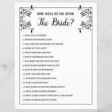This can be done in the lead up to the party, or on the day, if there's some spare time, for example, while travelling to the venue. Greeting Cards Party Supply 20pc How Well Do You Know The Bride Groom Bridal Shower Kitchen Tea Game Party Supplies