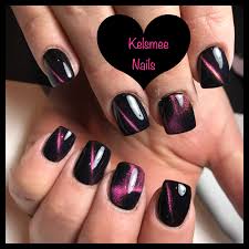Black And Orange Cat Eye Nails Cat Eye Black Nails Cat Eye Nails Cat Eye Nails Polish Fashion Nails
