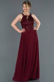 Bordo Uzun Pul Payetli Sifon Abiye Elbise Abu1258 2020 Elbise Elbiseler Moda Stilleri