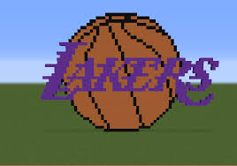 Los angeles lakers logo color palette la laker colors issaquah. La Lakers Logo Blueprints For Minecraft Houses Castles Towers And More Grabcraft