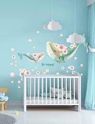 Excited To Share This Item From My Etsy Shop Whales Baby Whales Wall Decals Ocean Nursery Art Whales Baby Room Wall Nursery Decor Girl Ocean Nursery Decor