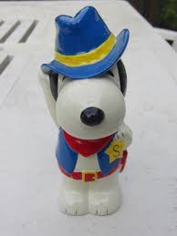 Snoopy Peanuts Sheriff Coin Bank Rare Vintage 60 S Papier Mache Snoopy Coin Bank Penny Bank
