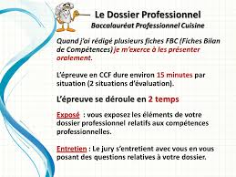 Le Dossier Professionnel Baccalaureat Professionnel Cuisine Ppt Video Online Telecharger