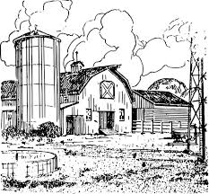 Farm Barn Pencil Vector Drawing Barn Drawing Farm Vector Vector Drawing