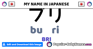 Baby name encyclopedia from the baby name wizard: Bri In Japanese Katakana Hiragana Et Romaji Buri ãƒ–ãƒª ã¶ã‚Š