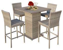 See more ideas about outdoor bar sets, bar set, patio furniture sets. Fairmont Pub Table Set With Barstools 5 Piece Outdoor Wicker Patio Furniture Tropical Outdoor Pub And Bistro Sets By Design Furnishings Fairmont Pub Withback 4 Houzz