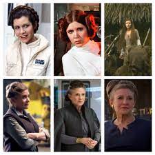 Princess Leia Carrie Fisher Through The Years And Episodes Of Star Wars Star Wars Episode Iv Princess Leia Carrie Fisher