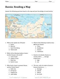 Russia Reading A Map Geography Worksheets Geography Activities Map Skills Worksheets