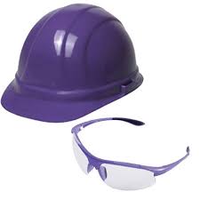 Purple Hard Hat Coordinating Safety Glasses Purple Purple Sparkle Purple Frame