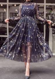 Among The Moon And The Stars Sheer Sequin Maxi Party Dress Balo Elbiseleri Parti Elbisesi Mezunlar Gecesi Elbiseleri