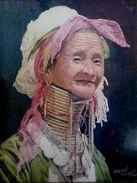 My great grandmother as painted by Fernando Amorsolo. When she died the  painting was inherited by a relative. I am not privy to who got it. This is  a picture taken by