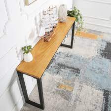 With an exclusive weathered pine finish, this furniture also looks sober and classy. Modern Narrow Bar Table 30 Wide Simple Living Room Long Table Console Table Against The Wall Furnishings Narrow Side Tab Shopee Singapore