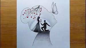 A promise by moonlight pt. How To Draw Romantic Couple Scenery Inside A Girl S Face Drawing Couple In Moonlight For Beginners Youtube