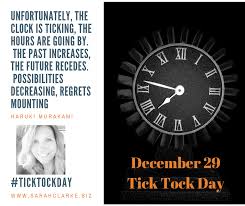 December 29th Tick Tock Day Haruki Murakami Day Tick Tock