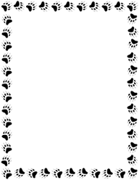 Black And White Paw Print Border Free Animal Borders Borders For Paper Bear Paw Print Page Borders