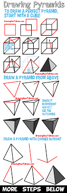 Doing this, draw part of a circle. How To Draw Pyramids Guide To Drawing Pyramids From Different Angles For Beginners How To Draw Step By Step Drawing Tutorials