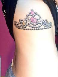 Princess Crown Tattoo With Family Members Birthstones Infinity Signs Crown Tattoos For Women Crown Tattoo Design Tiara Tattoo