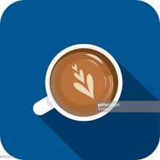 Vector Art High Angle View Cappuccino Coffee Flat Design Themed Icon With Shadow Coffee Illustration Coffee Icon Minimalist Graphic Design