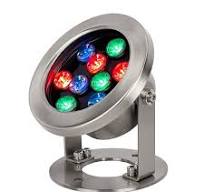 RGB 9W LED Fountain Light - 12V AC / DC - Underwater Pond and Landscape  Spotlight - Controllable Color Changing