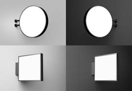 Signboard Mockup Neon Box Signboard Signage Light