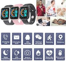 Y68 Smart Watches Waterproof Sports For Iphone Phone Smartwatch Heart Rate Monitor Blood Pressure Functions For Women Men Kid Smart Watches Aliexpress