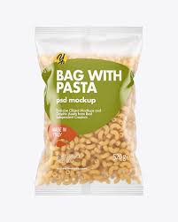 Matte Plastic Bag With Chifferini Pasta Mockup In Bag Sack Mockups On Yellow Images Object Mockups
