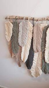 These would make such a great gift for the. Feather Wall Macrame Hanging Macrame Wall Hanging Diy Wall Hanging Diy Wall Macrame