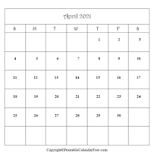 Free 2021 calendars that you can download, customize, and print. April 2021 Blank Editable Calendar Free Printable Template