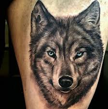 Black And White Wolf Tattoo With Blue Eyes Beautiful Wolf Tattoo Wolf Tattoos Men Wolf Tattoos Wolf Tattoo Design