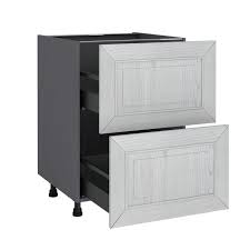 Meuble Bas De Cuisine Moscow Chene Blanchi 2 Tiroirs H 77 L 60 Cm X P 58 Cm Leroy Merlin