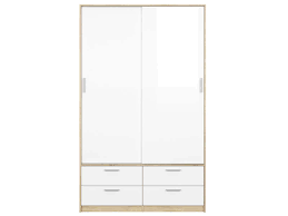 Armoire 2 portes coulissantes conforama. Armoire 2 Portes 4 Tiroirs Lake Coloris Blanc Chene Sonoma Vente De Armoire Conforama