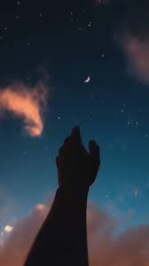 Catching The Moon Wallpaper Iphone Android Background Followme Sky Aesthetic Shadow Photography Silhouette Photography