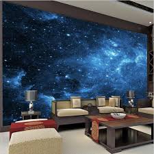 Blue Galaxy And Stars Wallpaper For Walls Universe Wall Mural Wallpaper Bedroom Wall Decor Bedroom Bedroom Wall