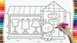 How To Drawing Clothing Store Of Rabbit Colorful For Kids Coloring Pages Videos For Children Youtube