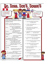Fill In Do Does Don T Or Doesn T Do Does Don T Doesn T English Grammar Exercises English Teaching Materials Teaching English Grammar
