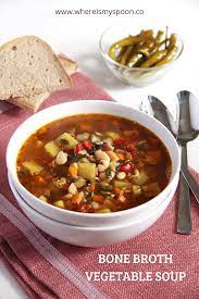 Bone Broth Vegetable Soup With Beans Recipe Bean And Vegetable Soup Bone Broth Soup Recipes Vegetable Soup Recipes