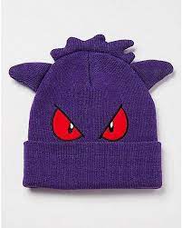 3d Gengar Pokemon Cuff Beanie Hat Spencer S Beanie Hats Beanie Hats For Women Pokemon Beanie