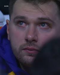 LUKA EMOTIONAL AFTER TRIBUTE VIDEO 😢, Luka Doncic while watching the  tribute video made by the Mavericks.