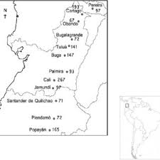 El mapa con los casos de coronavirus confirmados en colombia. Map Of Southwestern Colombia Depicting The Locations Of The Study And Download Scientific Diagram