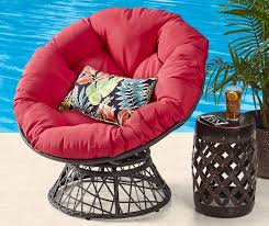 Papasan Swivel All Weather Wicker Chair With Red Cushion At Big Lots Wicker Headboard Wicker Furniture Cushions Wicker Furniture Repair